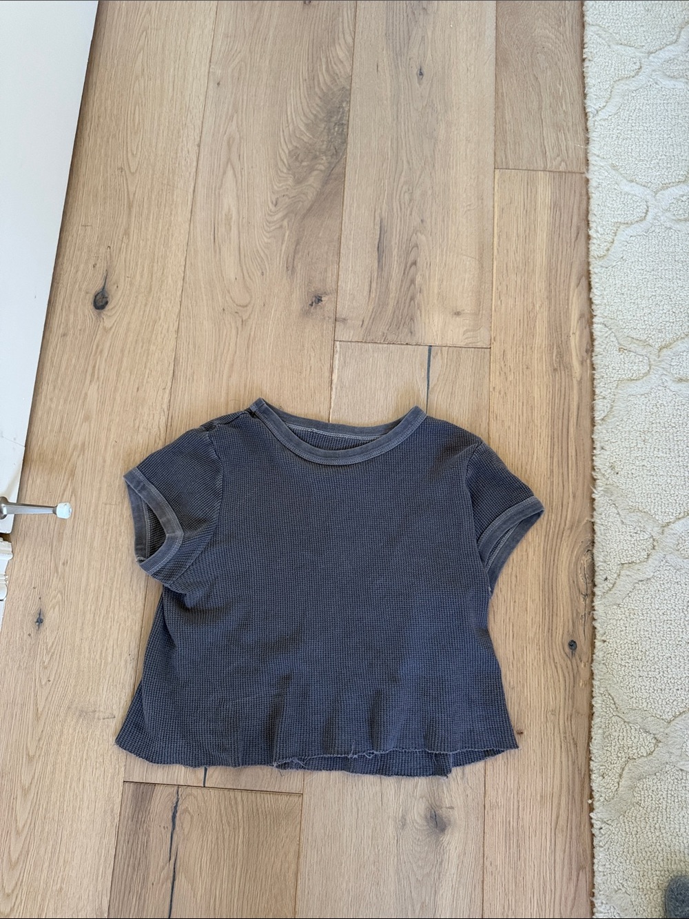 Brandy Melville Charcoal Ribbed Crop Tee